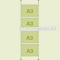 A3 Landscape LED Cable Pocket - 4 Panel