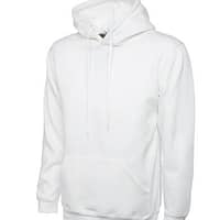 White Embroidered Logo Hoodies, Custom Work Hoodies