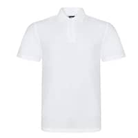 White Embroidered Logo Work Polo Tops, Corporate Logo Polo Shirts for Work