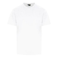 White T-Shirt featuring Embroidered Front Left Chest Logo, Customized Logo Tee with Left Chest Embroidery