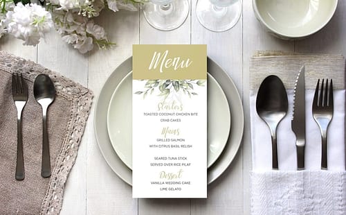 DL Wedding Menu Single Sided
