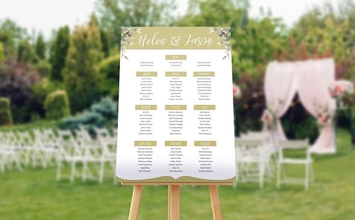 A2 Wedding Table Plan, foam Pvc, Foamex, Foamed PVC