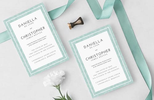 A6 Wedding Invitation Double Sided