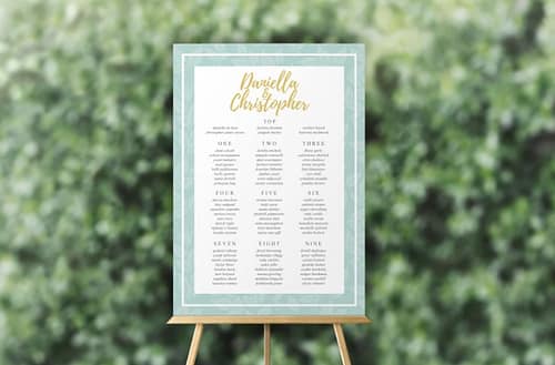 A1 Wedding Table Plan