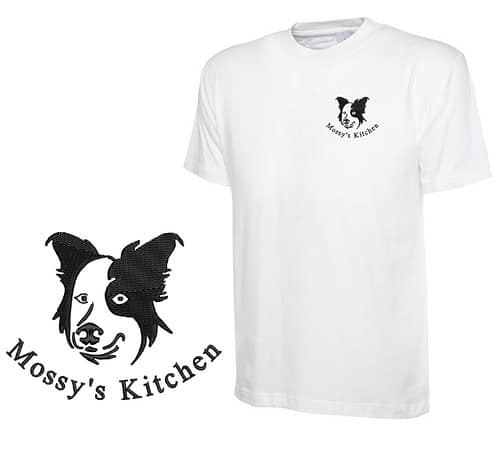 White, T-Shirt with Embroidered Logo on Front Left Chest, White Embroidered Workwear T-Shirt, T-Shirts Workwear