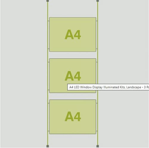 A4 Landscape LED Cable Pocket - 3 Panel