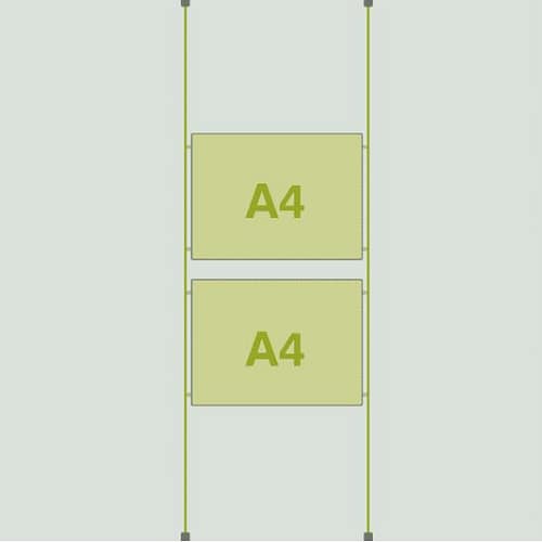 A4 Landscape LED Cable Pocket - 2 Panel