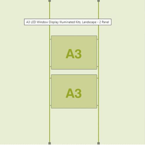 A3 Landscape LED Cable Pocket - 2 Panel