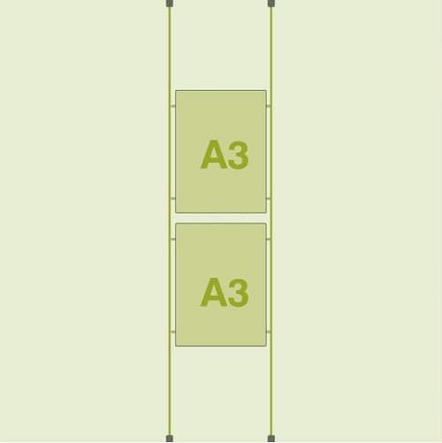 A3 Portrait LED Cable Pocket - 2 Panel