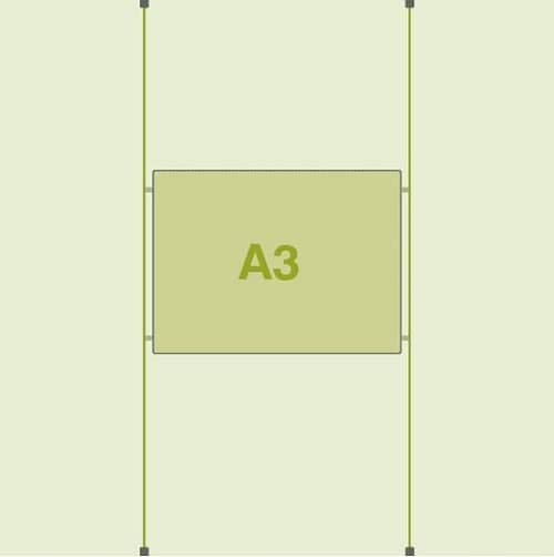 A3 Landscape LED Cable Pocket - 1 Panel
