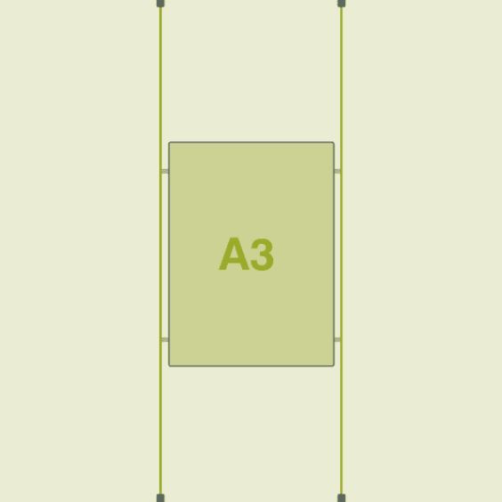 A3 Portrait LED Cable Pocket - 1 Panel