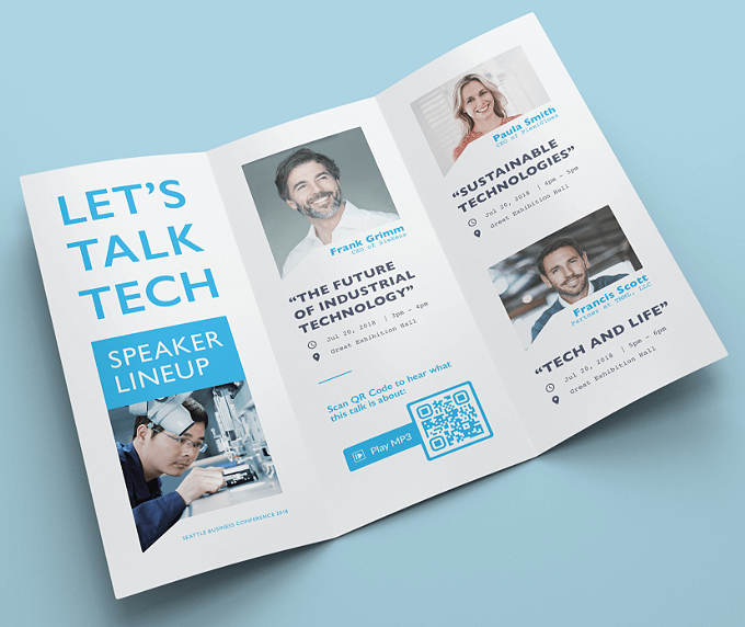 Folded Leaflet, QR Code Leaflets, Flyers, Folded Printed Flyers