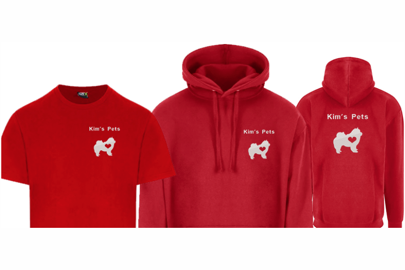 Branded Hoodies and T-Shirts for Kim’s Pets Custom branded workwear & promotional goods for UK businesses